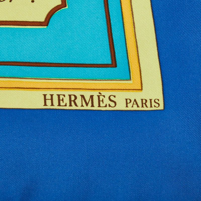 Hermes Carre 90 L'alphabet Des Metiers the Abcs of Work Scarf Large Blue — view 7