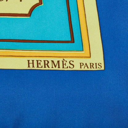 Hermes Carre 90 L'alphabet Des Metiers the Abcs of Work Scarf Large Blue — view 7