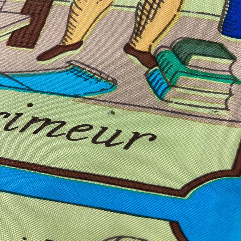 Hermes Carre 90 L'alphabet Des Metiers the Abcs of Work Scarf Large Blue — view 5