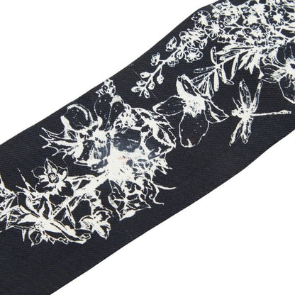 Dior Toile de Jouy Flower Mitzah Scarf Twilly Black White Silk — view 4