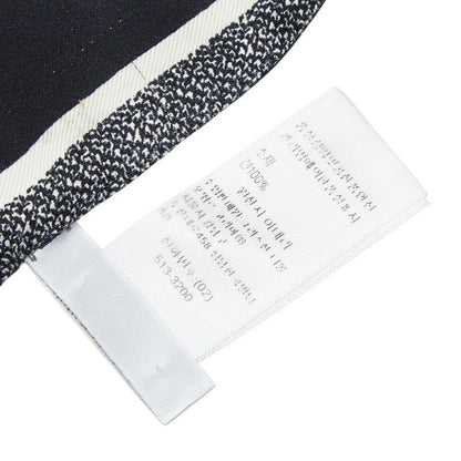 Dior Toile de Jouy Flower Mitzah Scarf Twilly Black White Silk — view 9