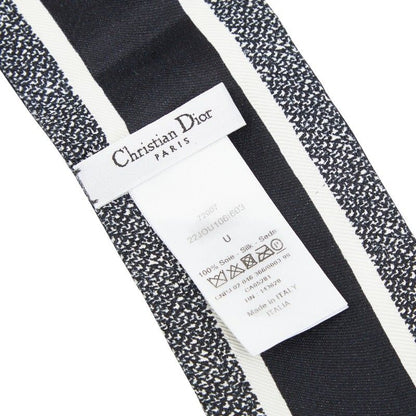 Dior Toile de Jouy Flower Mitzah Scarf Twilly Black White Silk — view 7