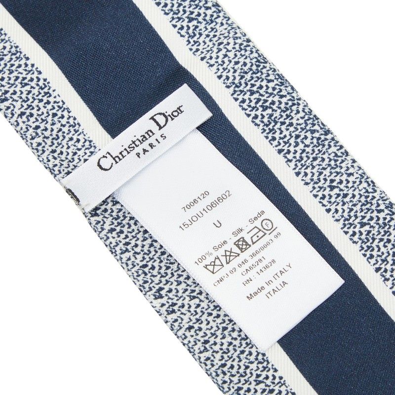 Dior Toile de Jouy Sauvage Silk Twill Mitzah Scarf Twilly Navy Ivory — view 3