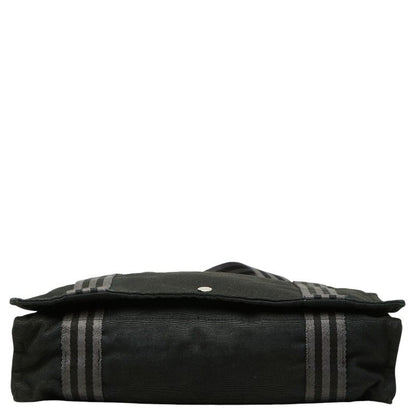 Hermes Fourre Tout Besace MM Crossbody Shoulder Bag Black Gray Canvas — view 3