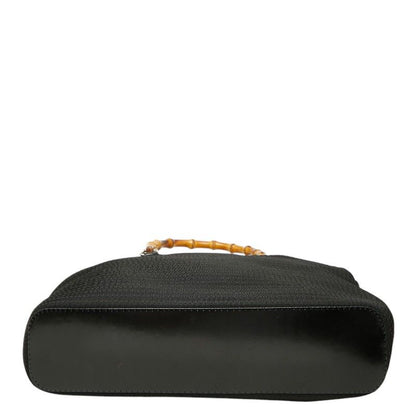 Gucci Bamboo 2-Way Shoulder Bag Black Nylon Leather — view 3