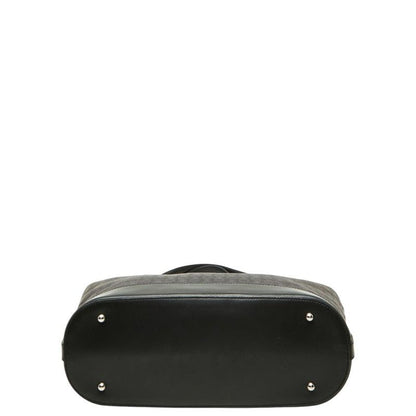 Celine C Macadam Tote Shoulder Bag Black Canvas Leather — view 3