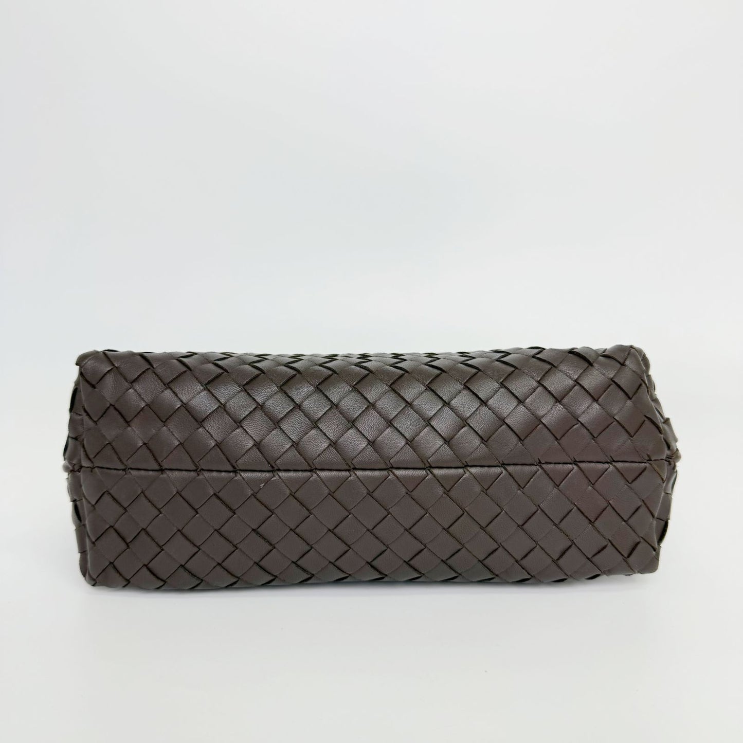 Bottega Veneta Intrecciato Shoulder Bag Leather Brown Gold Vintage — view 7