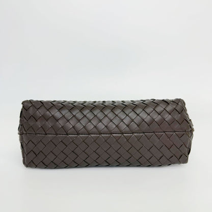 Bottega Veneta Intrecciato Shoulder Bag Leather Brown Gold Vintage — view 7