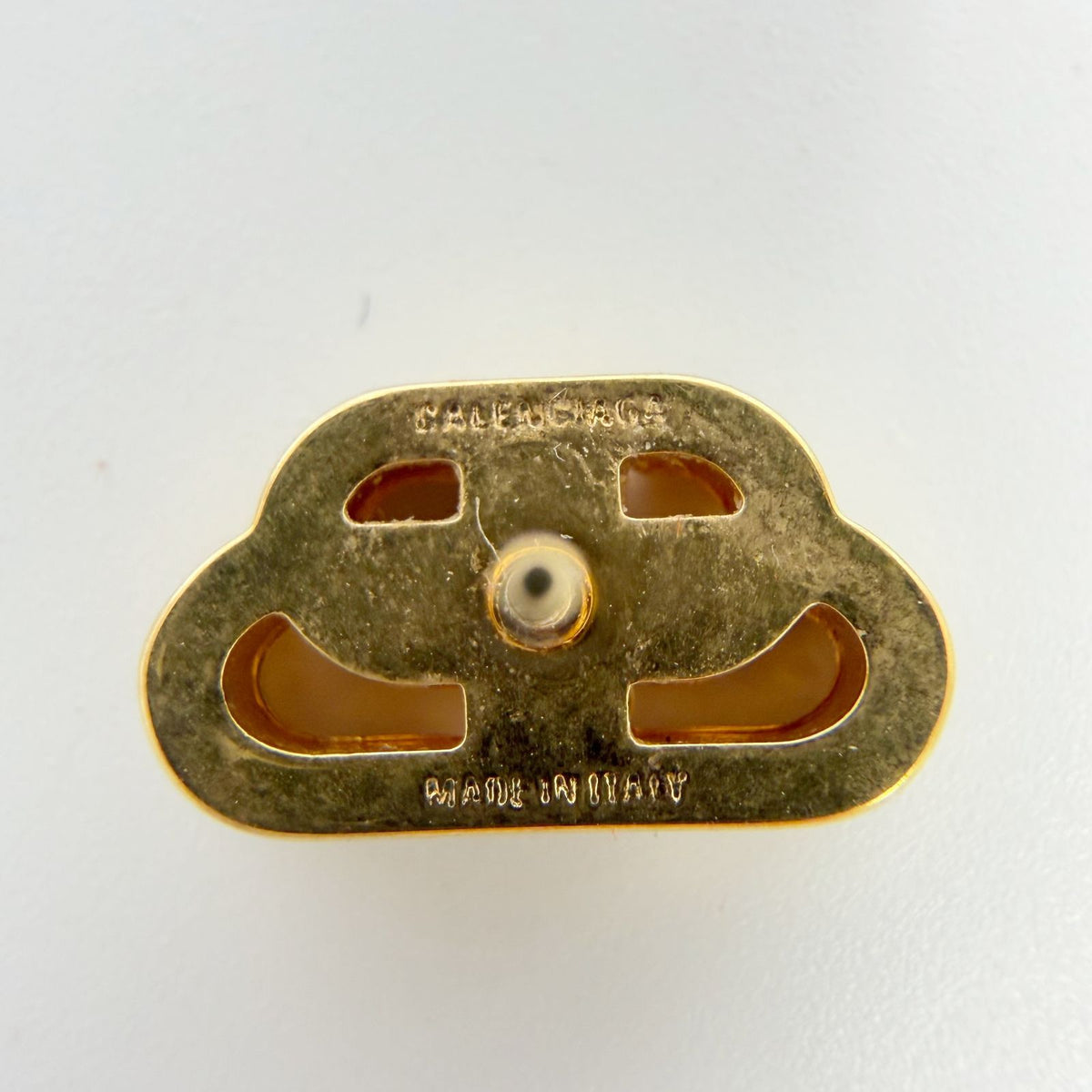 Balenciaga BB Logo Earrings Plated Gold Vintage — view 6