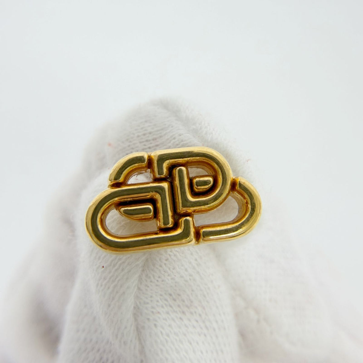 Balenciaga BB Logo Earrings Plated Gold Vintage — view 4