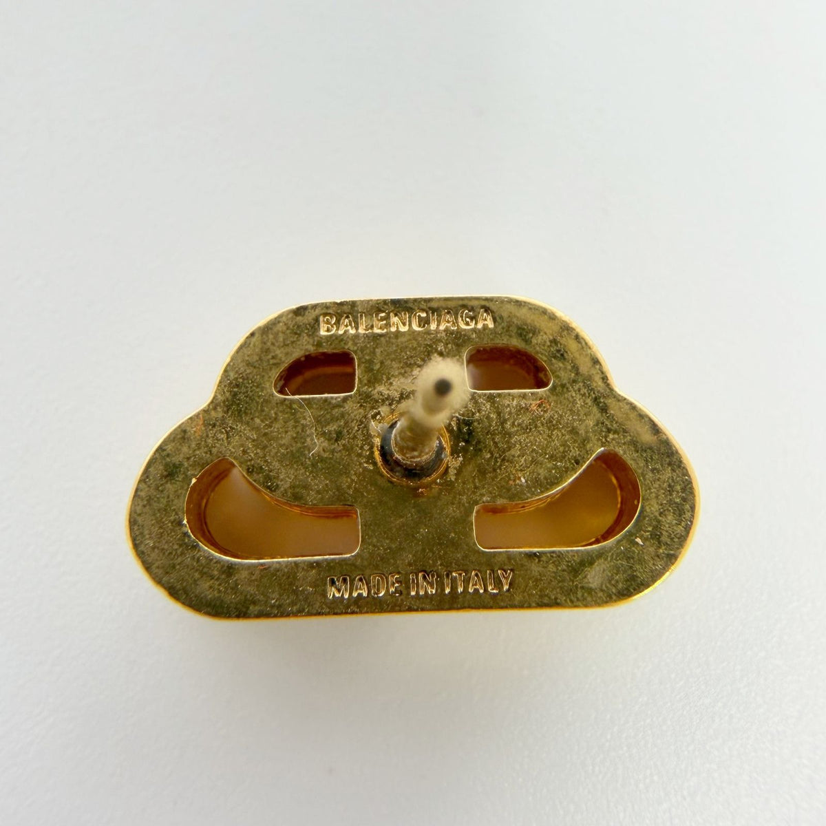 Balenciaga BB Logo Earrings Plated Gold Vintage — view 7