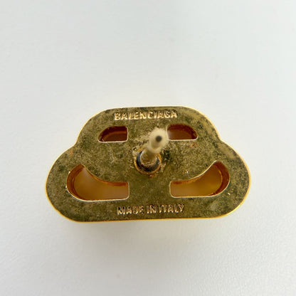 Balenciaga BB Logo Earrings Plated Gold Vintage — view 7