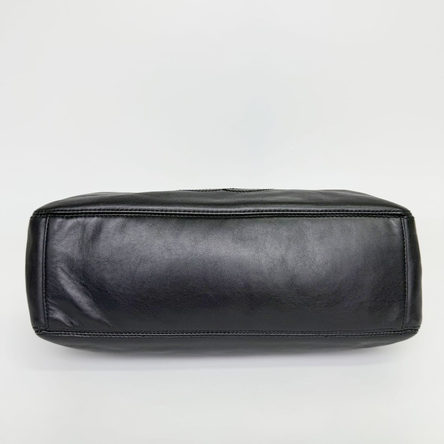 Chanel CC Logo Tortoiseshell Handle Handbag Leather Black Vintage — view 7