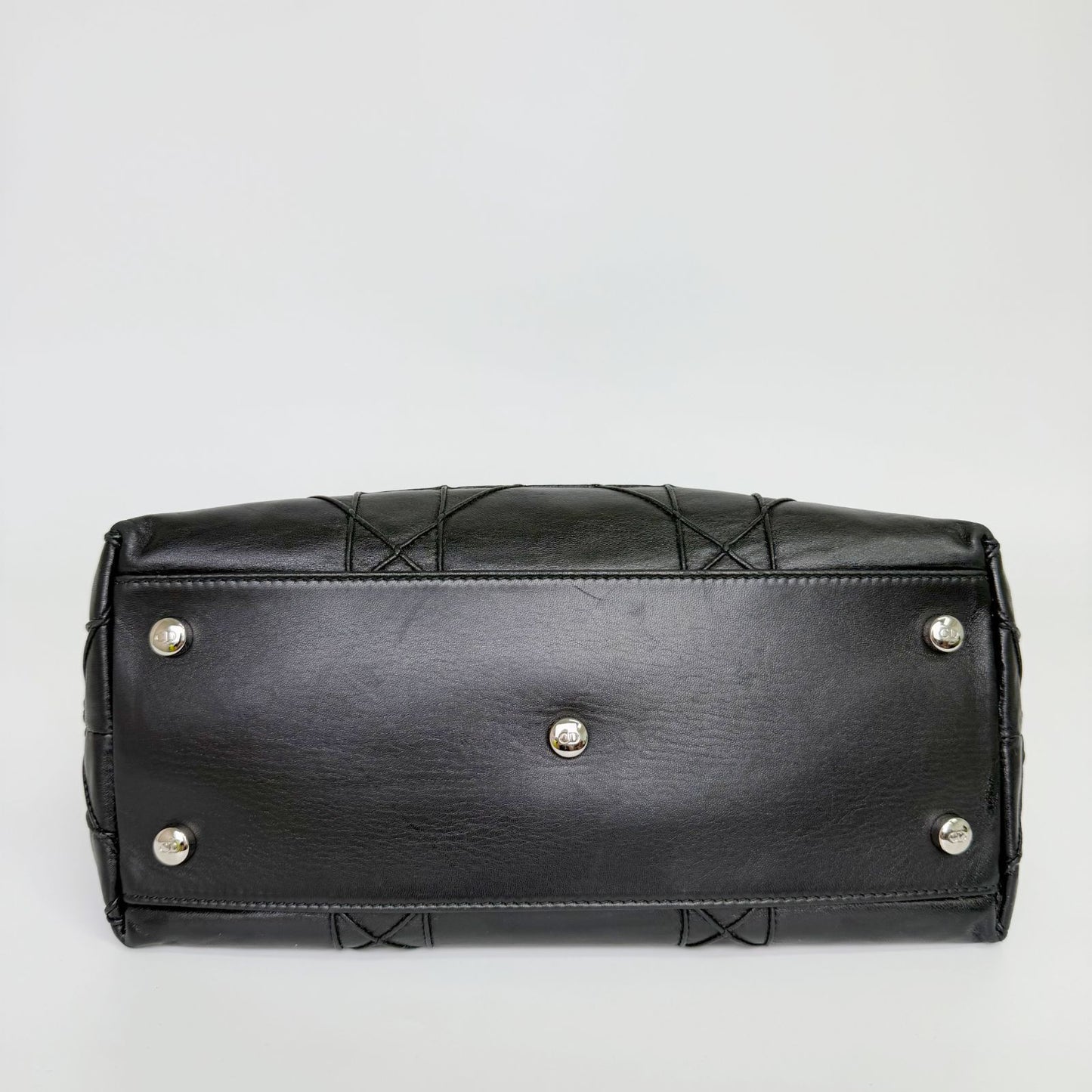 Dior Lady Cannage Large Shoulder Bag Leather Black Vintage — view 7