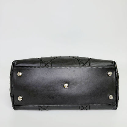 Dior Lady Cannage Large Shoulder Bag Leather Black Vintage — view 7