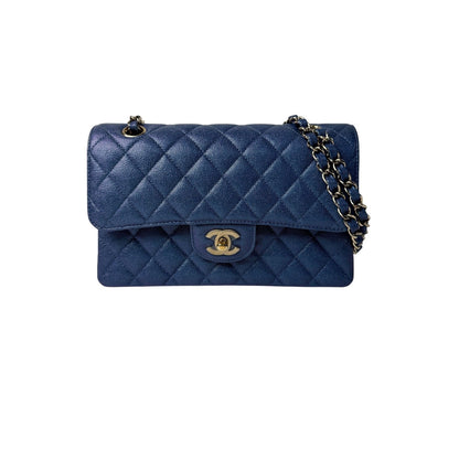 Chanel Quilted 23 Caviar Leather Double Flap Shoulder