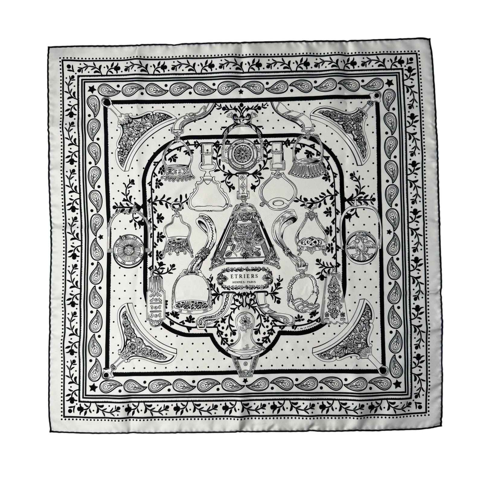 Hermes Carre 55 Armor Etriers Bandana Scarf
