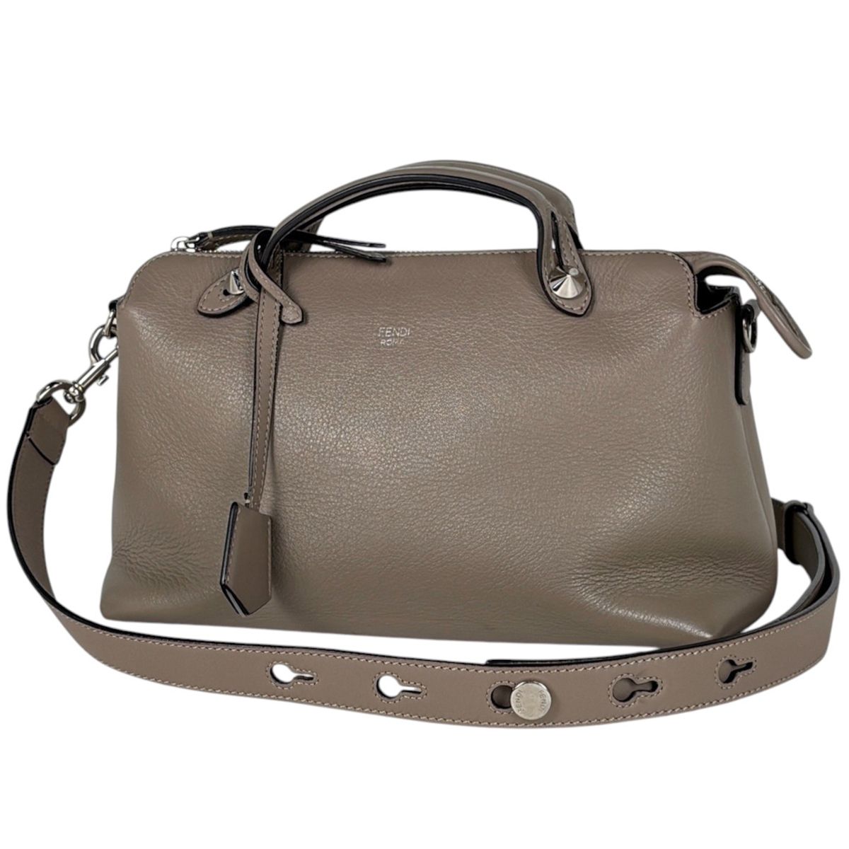 Fendi by the Way 2-Way Leather Gray Handbag