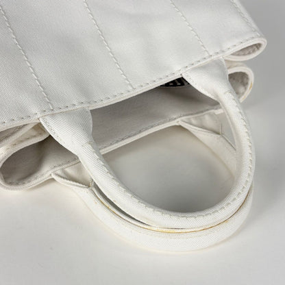 Prada Canapa Tote 2-Way Shoulder Bag Canvas White — view 8