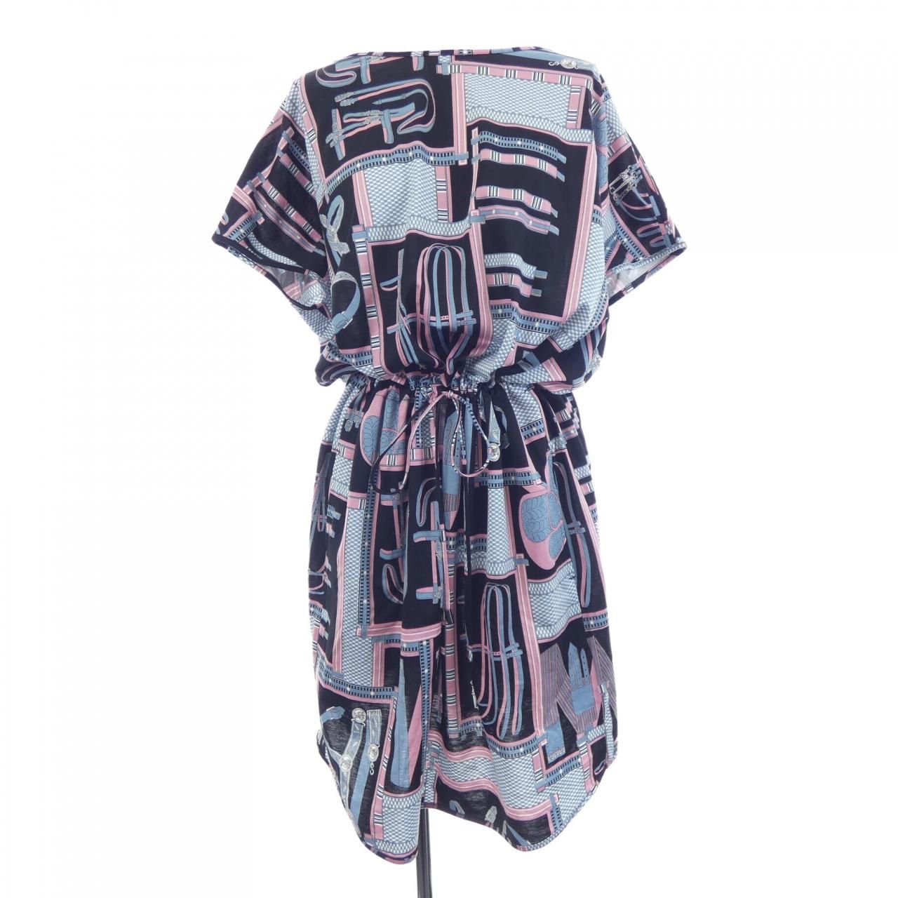 Hermes Lettres Equestres Cut Dress