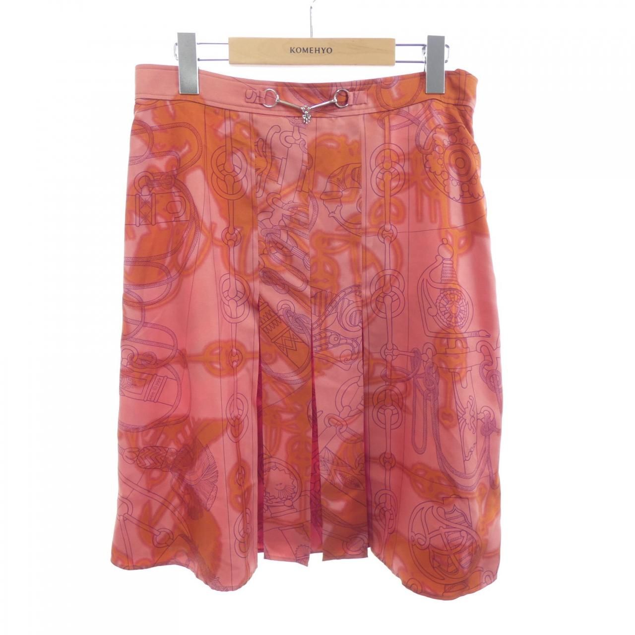 Hermes Cliquetis Tattoo Aquarelle Twill Laine Skirt