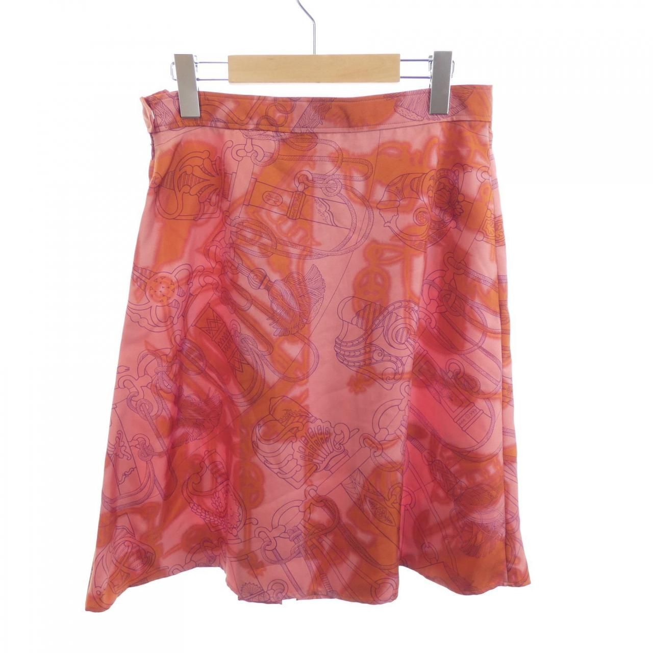 Hermes Cliquetis Tattoo Aquarelle Twill Laine Skirt — view 2