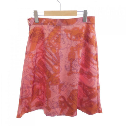 Hermes Cliquetis Tattoo Aquarelle Twill Laine Skirt — view 2