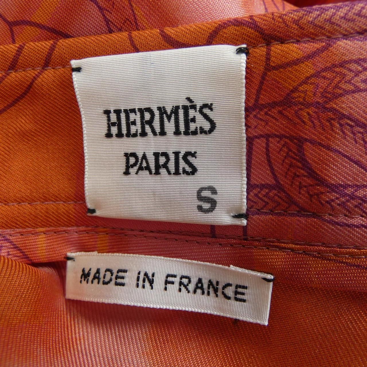 Hermes Cliquetis Tattoo Aquarelle Twill Laine Skirt — view 4