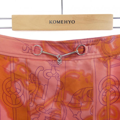 Hermes Cliquetis Tattoo Aquarelle Twill Laine Skirt — view 5