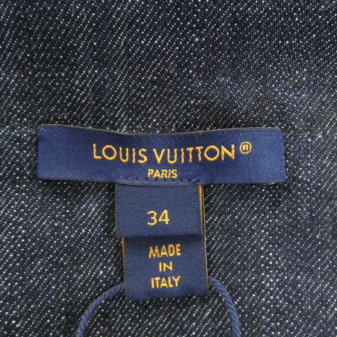 Louis Vuitton Oversized Beltdenim Utilitydress Dress — view 5