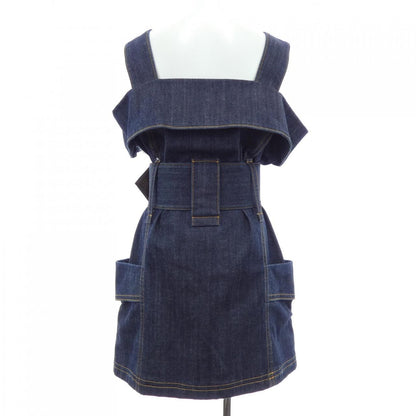 Louis Vuitton Oversized Beltdenim Utilitydress Dress — view 2