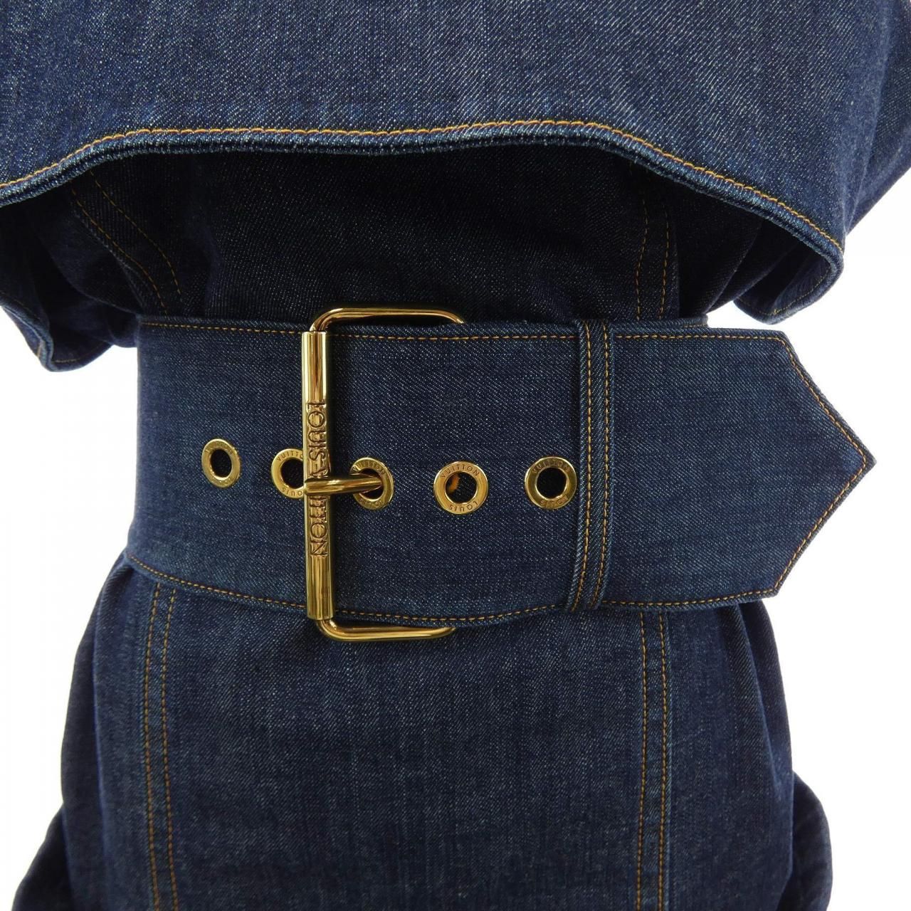 Louis Vuitton Oversized Beltdenim Utilitydress Dress — view 7