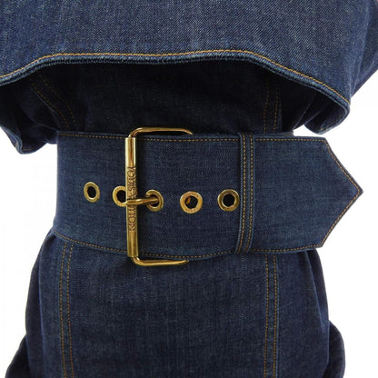 Louis Vuitton Oversized Beltdenim Utilitydress Dress — view 7