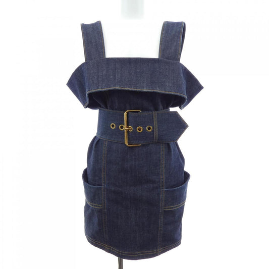 Louis Vuitton Oversized Beltdenim Utilitydress Dress
