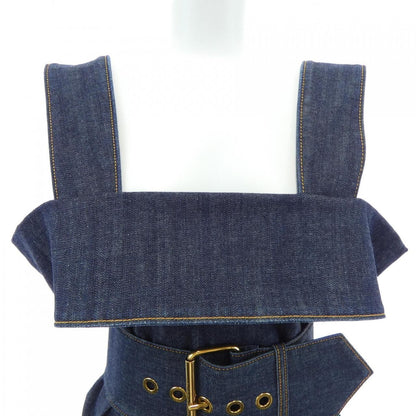 Louis Vuitton Oversized Beltdenim Utilitydress Dress — view 6