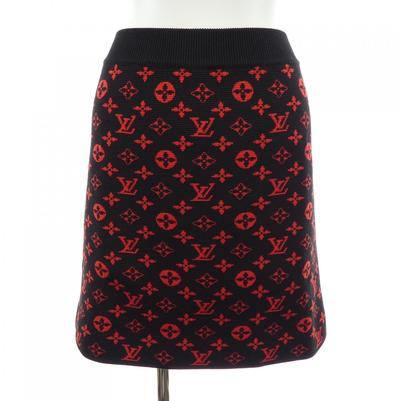 Louis Vuitton Monogram Woolknit a Line Skirt