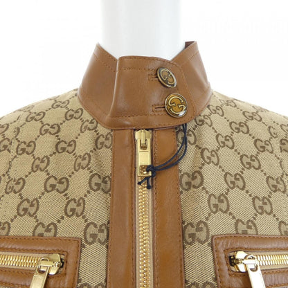 Gucci Leather Trim GG Canvas Jacket — view 5