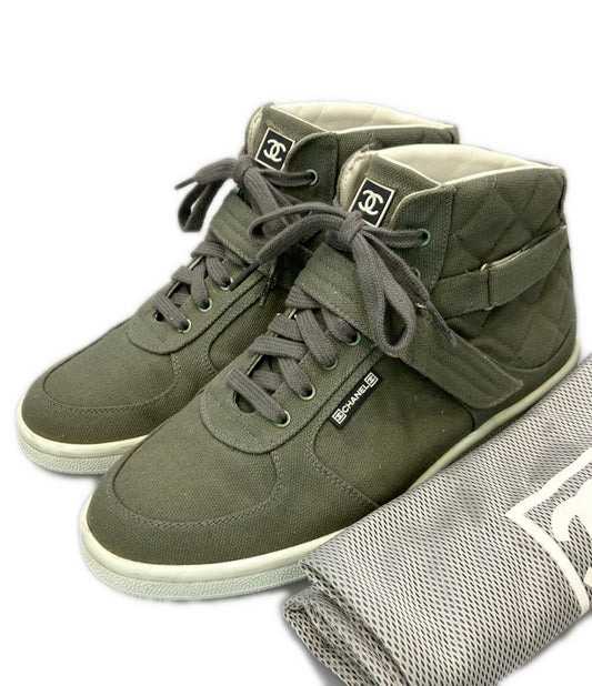 Chanel Quilted Canvas Sneakers