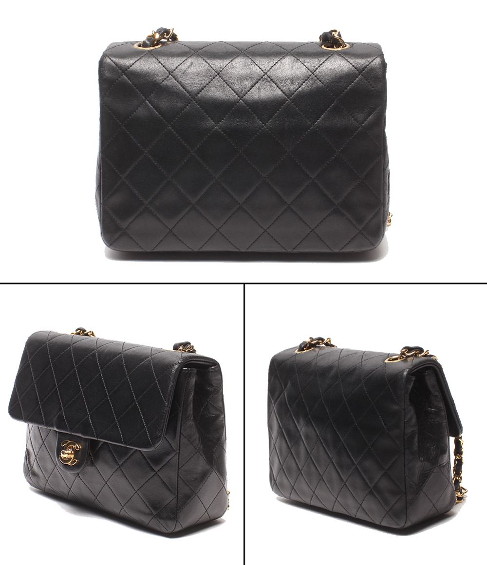 Chanel Chain Shoulder Bag Crossbody Gold Single Flap Mini Quilted Lambskin — view 2