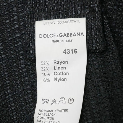 Dolce & Gabbana Dress 46 Fringe Sleeveless Linen Tweed — view 7