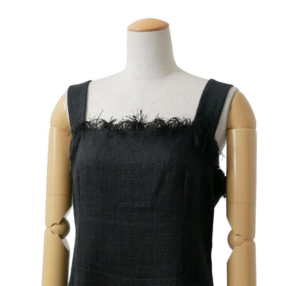 Dolce & Gabbana Dress 46 Fringe Sleeveless Linen Tweed — view 2