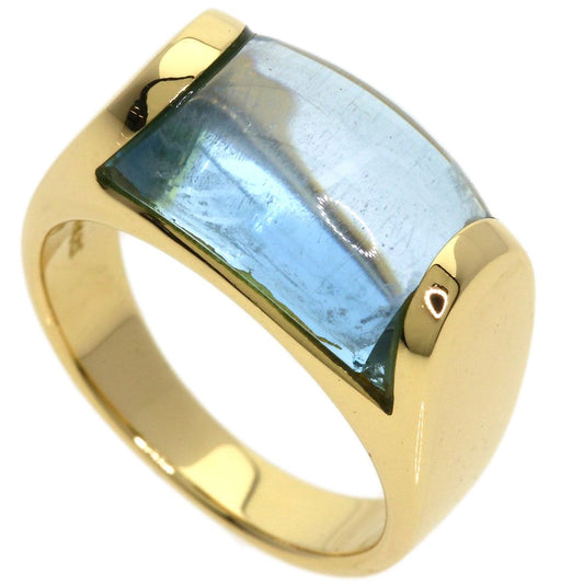 Bvlgari Tronchette Blue Topaz Ring 18K Yellow Gold