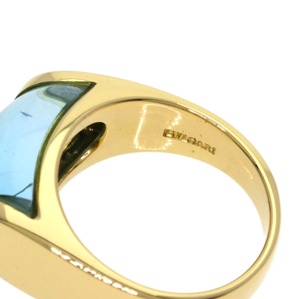 Bvlgari Tronchette Blue Topaz Ring 18K Yellow Gold — view 5