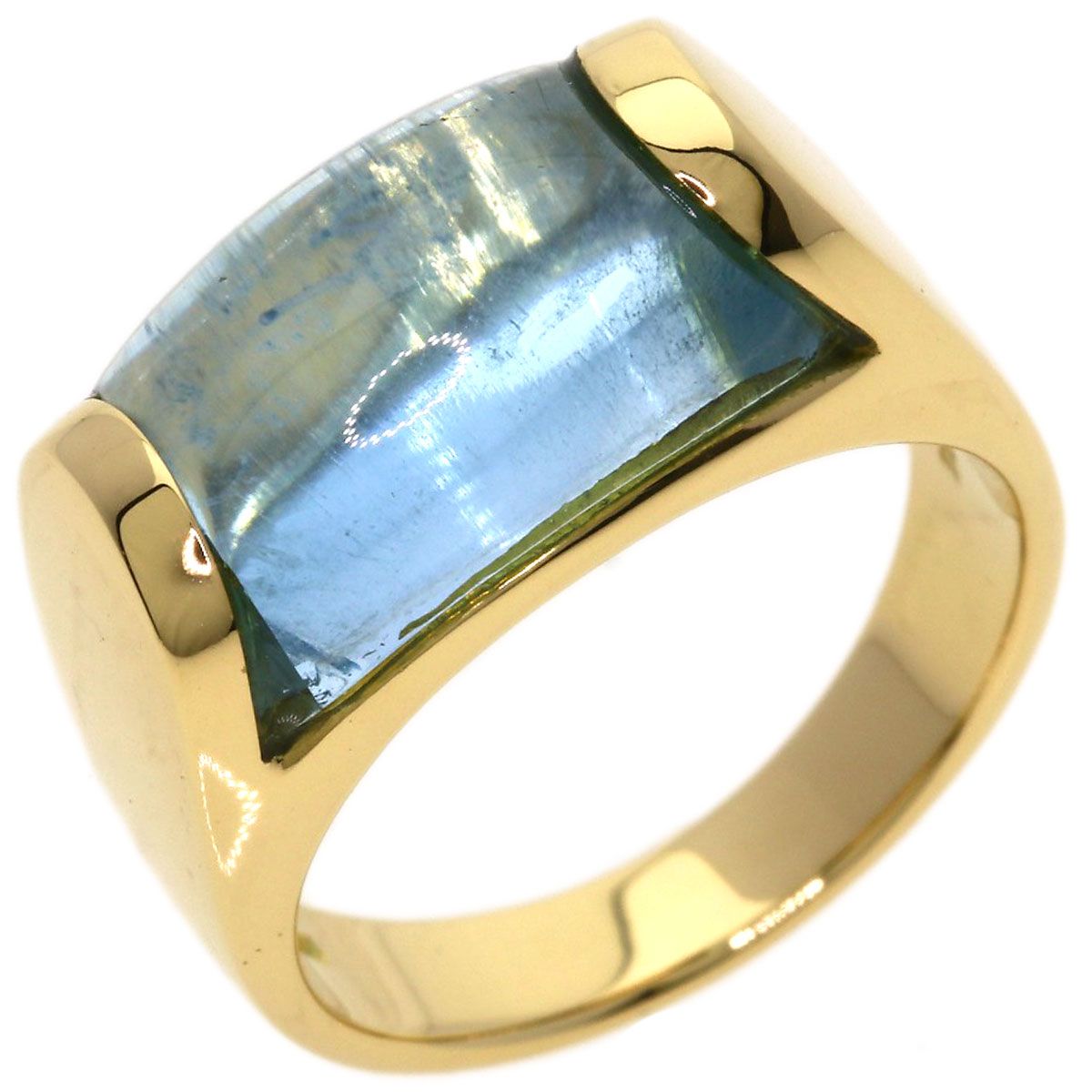Bvlgari Tronchette Blue Topaz Ring 18K Yellow Gold — view 2