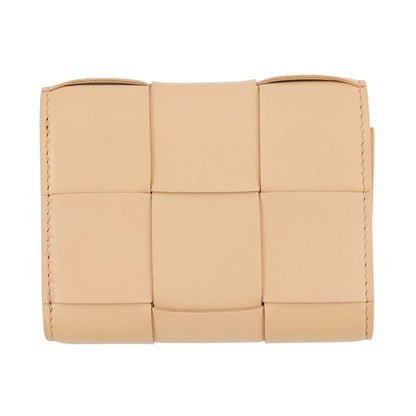 Bottega Veneta Trifold Wallet Maxi Intrecciato Cassette Leather Beige — view 3