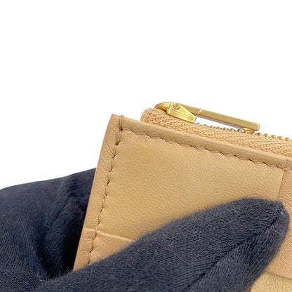 Bottega Veneta Trifold Wallet Maxi Intrecciato Cassette Leather Beige — view 7