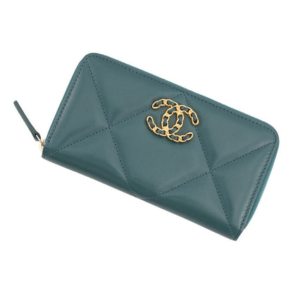 Chanel Wallet 19 Small Zip CC Logo Lambskin