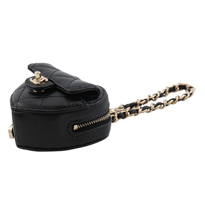 Chanel Bag Charm Quilted Heart Mini Lambskin Black — view 2