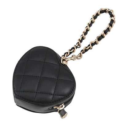Chanel Bag Charm Quilted Heart Mini Lambskin Black — view 3