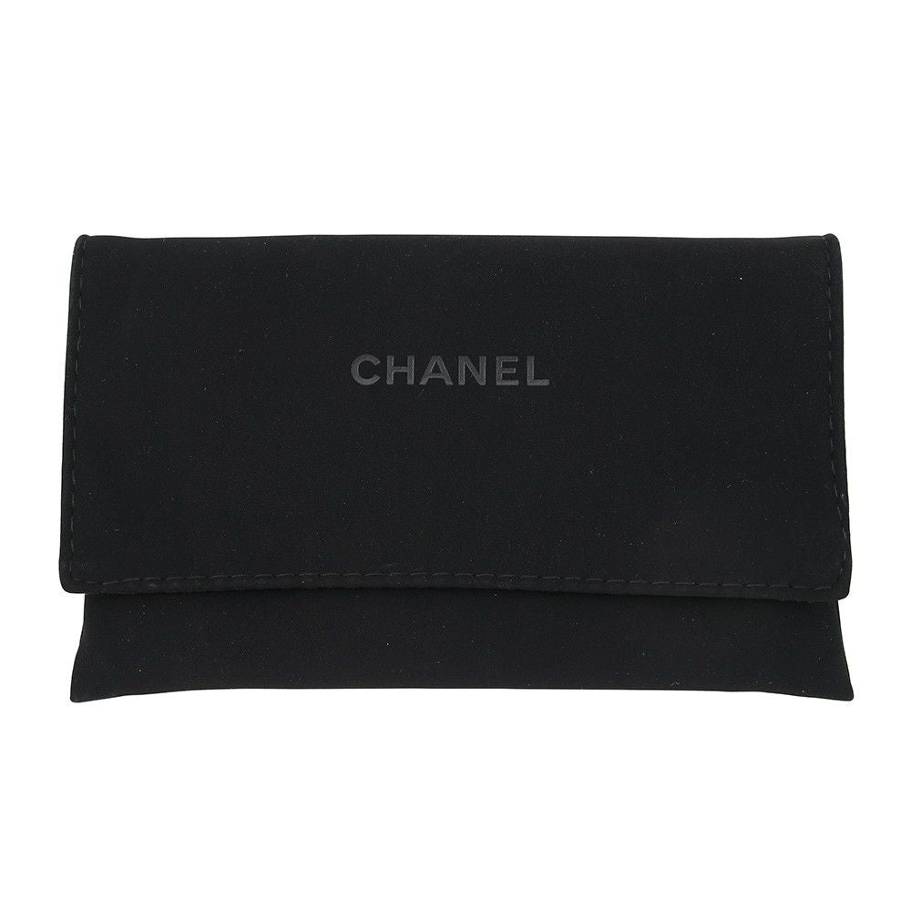 Chanel Coin Case CC Logo Apple Motif Zip Purse Goatskin Wallet Black — view 7